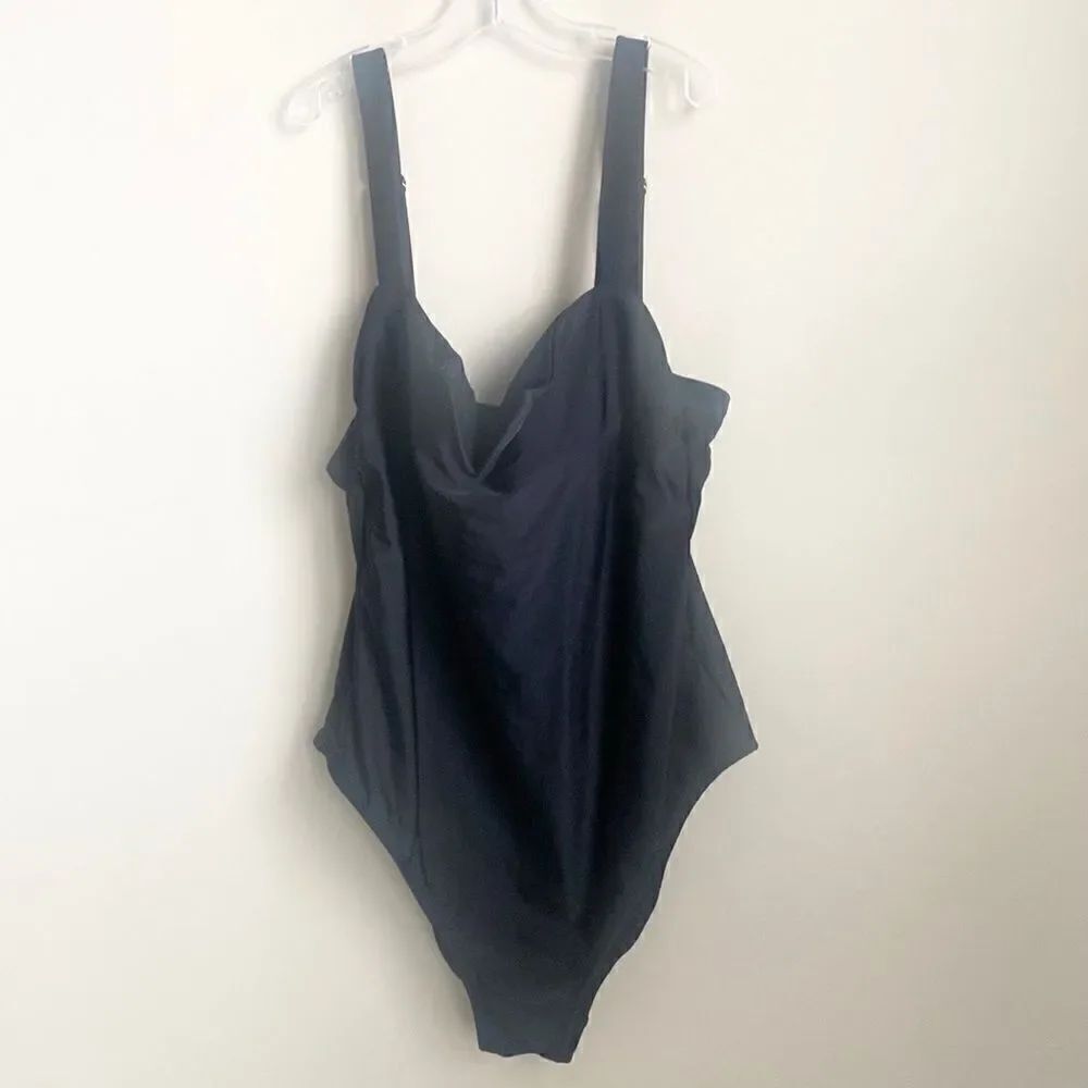 Shade & Shore Black One Pc Swimsuit XL
